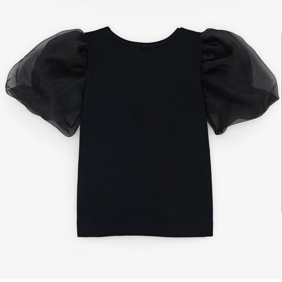 Black Organza Sleeve Top - Picture 2 of 8